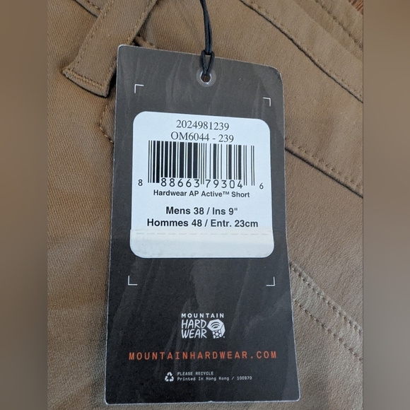 Mountain Hardwear AP Active Short Men's Size 38 New - Picture 6 of 16